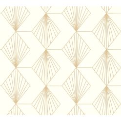   AS Creation French Affair vlies, vinyl anyagú fehér, arany színű geometriai modern tapéta