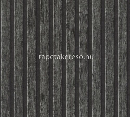 AS Creation Elements 2 vlies, vinyl anyagú fekete színű lamella, csíkos, famintás modern, industrial tapéta