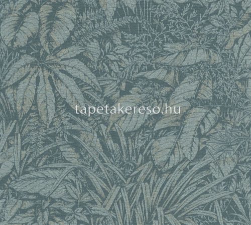 AS Creation Smart Surfaces vlies, vinyl anyagú kék, türkiz, bronz színű leveles modern, natural tapéta