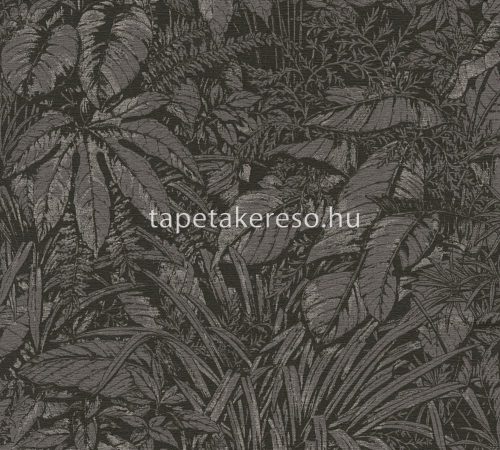AS Creation Smart Surfaces vlies, vinyl anyagú fekete, barna, szürke színű leveles modern, natural tapéta