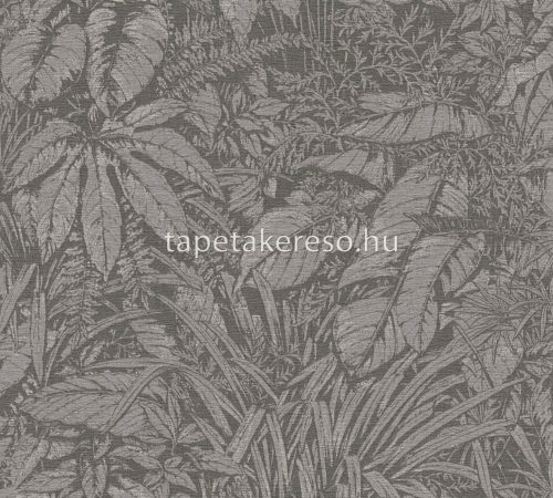 AS Creation Smart Surfaces vlies, vinyl anyagú szürke, ezüst színű leveles modern, natural tapéta