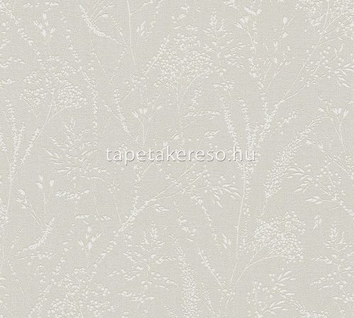 AS Creation Pure Elegance vlies, habos anyagú beige, fehér, gyöngyház színű növényes modern tapéta