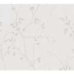   AS Creation Pure Elegance vlies, habos anyagú törtfehér, barna színű indamintás, leveles modern tapéta