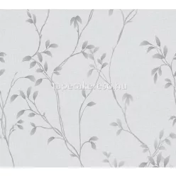   AS Creation Pure Elegance vlies, habos anyagú szürke színű indamintás, leveles modern tapéta