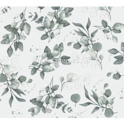   AS Creation Pure Elegance vlies, habos anyagú szürke, zöld, ezüst színű leveles modern tapéta