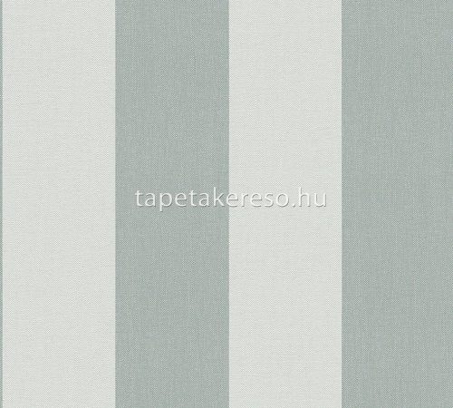AS Creation Pure Elegance vlies, habos anyagú zöld, törtfehér színű csíkos, textilhatású modern tapéta