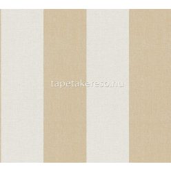   AS Creation Pure Elegance vlies, habos anyagú beige, mustársárga színű csíkos, textilhatású modern tapéta
