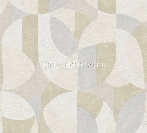 AS Creation French Affair vlies, vinyl anyagú beige, keki, szürke színű geometriai, textilhatású modern tapéta