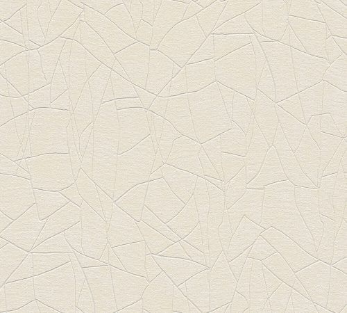 AS Creation French Affair habosított, vlies anyagú beige, gyöngyház színű vonalas, geometriai modern tapéta