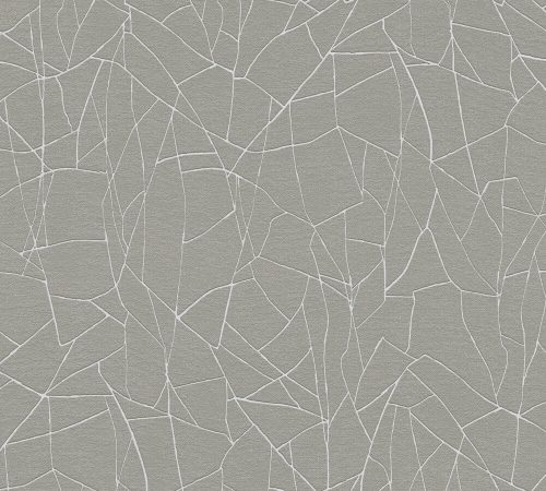 AS Creation French Affair habosított, vlies anyagú szürke, ezüst színű vonalas, geometriai modern tapéta
