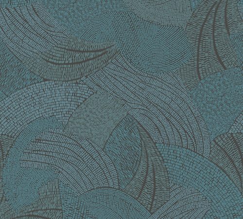 AS Creation French Affair habosított, vlies anyagú fekete, zöld színű absztrakt modern tapéta