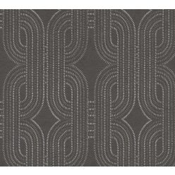   AS Creation French Affair habosított, vlies anyagú barna, ezüst színű geometriai, textilhatású modern tapéta