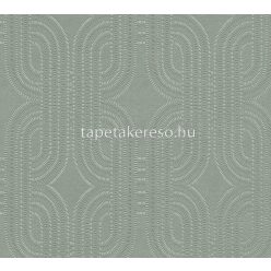  AS Creation French Affair habosított, vlies anyagú zöld, ezüst színű geometriai, textilhatású modern tapéta