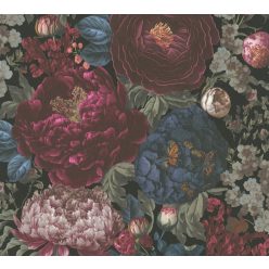   AS Creation Michalsky 6 vlies, vinyl anyagú bordó, kék, zöld, rózsaszín, fekete színű virágos Romantikus tapéta