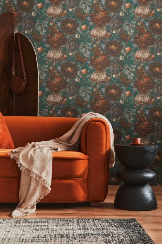 AS Creation Michalsky 6 vlies, vinyl anyagú rozsdabarna, zöld, szürke, törtfehér színű virágos Romantikus tapéta