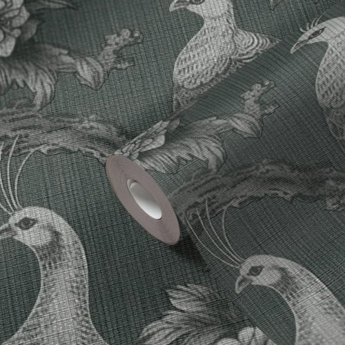 AS Creation Michalsky 6 vlies, vinyl anyagú szürke, fekete színű madaras, virágos, leveles Modern tapéta