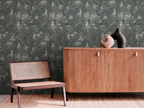 AS Creation Michalsky 6 vlies, vinyl anyagú szürke, fekete színű madaras, virágos, leveles Modern tapéta