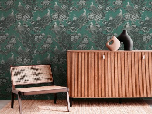 AS Creation Michalsky 6 vlies, vinyl anyagú zöld, szürke színű madaras, virágos, leveles Modern tapéta