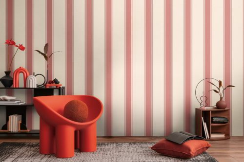 AS Creation Michalsky 6 vlies, vinyl anyagú beige, piros színű csíkos Modern tapéta