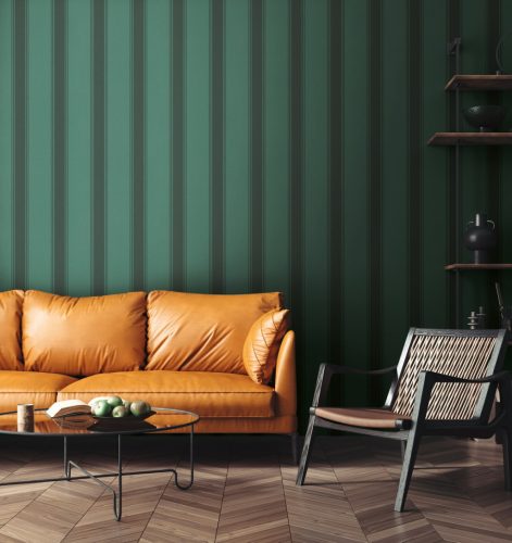 AS Creation Michalsky 6 vlies, vinyl anyagú fekete, zöld színű csíkos Modern tapéta