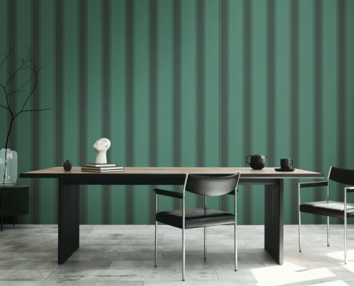 AS Creation Michalsky 6 vlies, vinyl anyagú fekete, zöld színű csíkos Modern tapéta