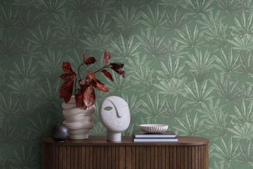 AS Creation Michalsky 6 vlies, vinyl anyagú szürke, zöld színű leveles Modern tapéta
