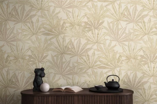 AS Creation Michalsky 6 vlies, vinyl anyagú beige, barna színű leveles Modern tapéta