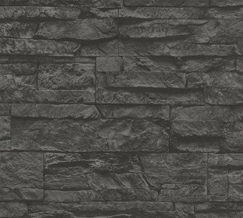 AS Creation Elements 2 habos, vlies anyagú fekete színű 3d, kőmintás modern, industrial tapéta