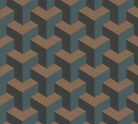 AS Creation Daniel Hechter 7 vlies, vinyl anyagú fekete, barna, zöld színű 3d, geometriai Modern tapéta