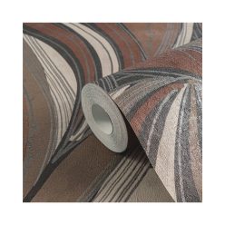   AS Creation Hot Spots vinyl, vlies anyagú, barna, beige, fekete, szürke színű, leveles, Modern tapéta