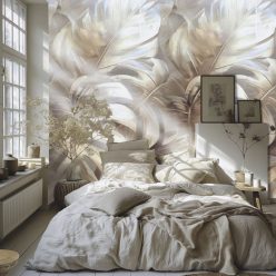   AS Creation Hot Spots vinyl, vlies anyagú, barna, krém, fehér, szürke színű, leveles, Modern poszter