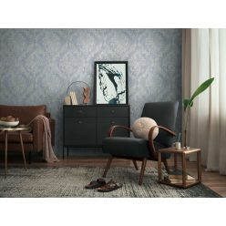   AS Creation History of Art 2, vlies, vinyl anyagú, kék, ezüst színű, barokk, Klasszikus tapéta