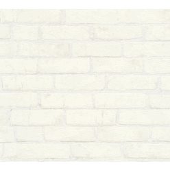   AS Creation Elements 2 habos, vlies anyagú fehér, gyöngyház színű téglamintás modern, industrial tapéta