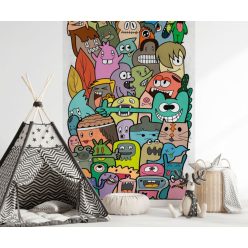   AS Creation The wall 3 vinyl, vlies anyagú, barna, zöld, kék, lila színű, figura, gyerek poszter