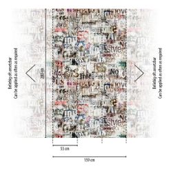   AS Creation The wall 3 vinyl, vlies anyagú, barna, fehér, szürke színű, feliratos, Modern poszter