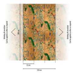  AS Creation The wall 3 vinyl, vlies anyagú, barna, kék, piros, zöld, barna, türkiz, fehér színű, madaras, fás, Modern poszter