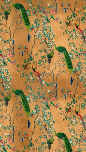 AS Creation The wall 3 vinyl, vlies anyagú, barna, kék, piros, zöld, barna, türkiz, fehér színű, madaras, fás, Modern poszter