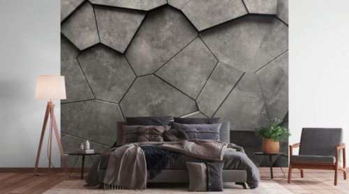 AS Creation The wall 3 vinyl, vlies anyagú, szürke színű, 3d, geometriai, Modern poszter
