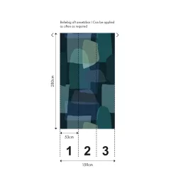   AS Creation Anna dAndrea vlies anyagú, kék, zöld színű, geometriai, Modern poszter