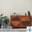 AS Creation, WOW Wasser, előragasztózott, vlies, vinyl anyagú, törtfehér, arany színű, geometriai, art deco, Modern, Natural tapéta