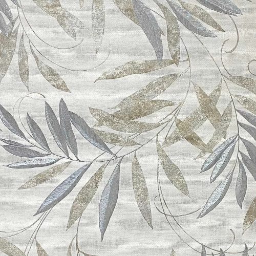 Arthouse, Signature Collection, vinyl, papír anyagú, szürke, ezüst, keki színű, leveles, textilhatású, Modern tapéta