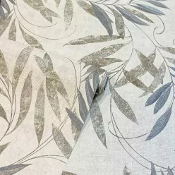   Arthouse, Signature Collection, vinyl, papír anyagú, szürke, ezüst, keki színű, leveles, textilhatású, Modern tapéta