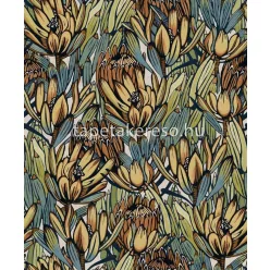   Decoprint Brazil vlies anyagú kék, barna, zöld színű virágos modern tapéta