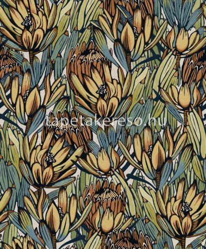 Decoprint Brazil vlies anyagú kék, barna, zöld színű virágos modern tapéta