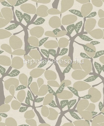 Decoprint Brazil vlies anyagú beige, barna, zöld színű leveles modern tapéta