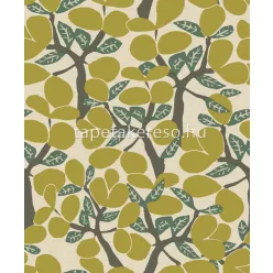   Decoprint Brazil vlies anyagú szürke, beige, zöld, sárga színű leveles modern tapéta