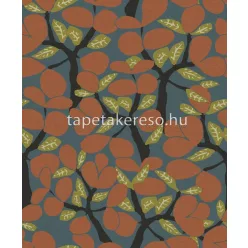   Decoprint Brazil vlies anyagú kék, fekete, sárga, rozsdabarna színű leveles modern tapéta