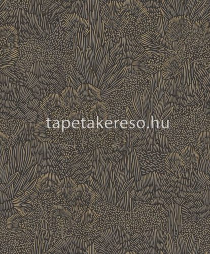 Decoprint Brazil vlies anyagú fekete, arany színű növényes modern tapéta