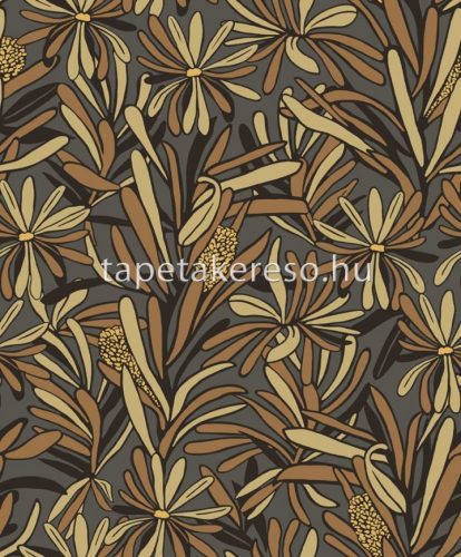 Decoprint Brazil vlies anyagú barna, fekete színű virágos modern tapéta