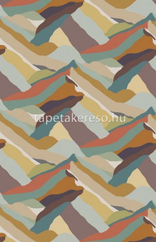 Decoprint Brazil vlies anyagú barna, sárga, kék, piros színű terepmintás modern tapéta